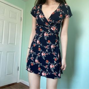 floral wrap dress
